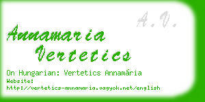 annamaria vertetics business card